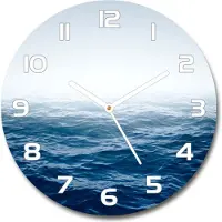 Tulup Wanduhr aus Glas 30fi Glasbild Glasuhr Gehärtetes Glas - weisse-zeiger - Sea waves