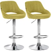 CLP 2er Set Barhocker Milet Stoff C grün
