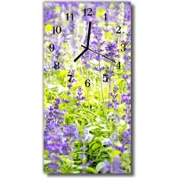 Tulup Glasuhr Wanduhr Küchenuhr Echt-Glas 30x60 Lavendel Mehrfarbig