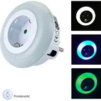 Dapo Leuchten LED Nachtlicht-Steckdosen-Adapter Orientierungslicht LED-Licht mit Dämmerungssensor und Steckdose Stimmungslicht