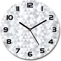 Tulup Wanduhr aus Glas 30fi Glasbild Glasuhr Gehärtetes Glas - schwarze-zeiger - Gray triangles