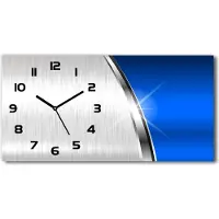 Tulup Wanduhr aus Glas – 60x30 cm - Glasbild - Glasuhr - Gehärtetes Glas - schwarze-zeiger - Metallisch motiv