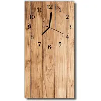 Tulup Glasuhr Wanduhr Küchenuhr Echt-Glas 30x60 Holz Beige