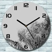 Coloray Wanduhr aus Glas Rund fi 30 Dschungel Blätter Quarz Deko Schlafzimmer Büro
