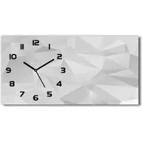 Tulup Wanduhr aus Glas – 60x30 cm - Glasbild - Glasuhr - Gehärtetes Glas - schwarze-zeiger - Abstraction Dreiecke