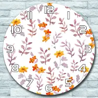 Coloray Wanduhr aus Glas Rund fi 30 Blumen Blätter rosa Quarz Deko Schlafzimmer Büro