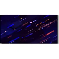 Coloray Dekor Leinwand Uhr Wandbild 60x30 Neonstreifen und Linien Futuristisch - schwarze Hände