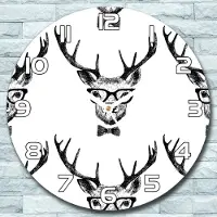 Coloray Wanduhr aus Glas Rund fi 30 Verkleidetes Reh Quarz Deko Wohnzimmer Büro