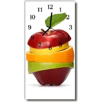 Tulup Glasuhr Wanduhr Küchenuhr Echt-Glas 30x60 Obst Mehrfarbig