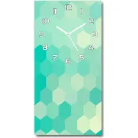 Tulup Wanduhr aus Glas – 30x60 cm - Glasbild - Glasuhr - Gehärtetes Glas -Geometrischer Hintergrund