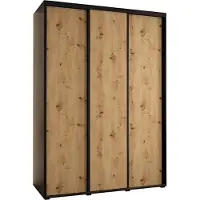 MEBLE KRYSPOL Davos 1 Schrank, drei Türen - 235,2x170x60 cm - Schwarz Artisan Schwarz