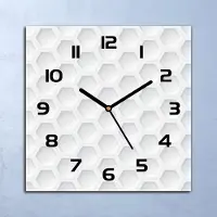 Coloray Wanduhr Echt-Glas-Küchenuhr Weiß Sechseck grau Quarz 30x30 Deko Bilder
