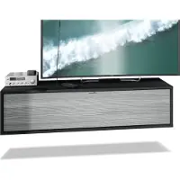 Vladon TV Board Lana 120 Hängeschrank Lowboard 120 x 29 x 37 cm, Germany, Korpus in Schwarz matt, Fronten in Avola-Anthrazit | Große Farbauswahl