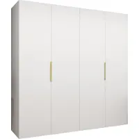 MEBLE KRYSPOL , Kleiderschrank, Schrank 200 cmx202x52, Weiß, Gold