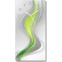 Tulup Wanduhr aus Glas – 30x60 cm - Glasbild - Glasuhr - Gehärtetes Glas -Wellen Abstraktion