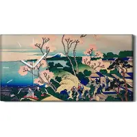 Coloray Wanduhr Bürouhr Leinwand Bild 60x30 Gemälde Asiatische Stadt Meer Bäume Himmel - weiße Hände