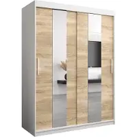 MEBLE KRYSPOL Kleiderschrank, Schiebetürenschrank Schlafzimmer, Schrank mit Spiegel POLE 150 cm