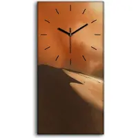 Coloray Wandbild Leinwand Bilder mit Uhr 30x60 Sandsturm in der Wüste und Wanderer - schwarze Hände