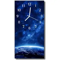 Tulup Glasuhr Wanduhr Küchenuhr Echt-Glas 30x60 Welltal Blau