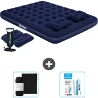 Bestway Luftmatratze - 2-Personen - 152 x 203 x 22 cm - Blau - Inklusive Handpumpe - Kissen - Zubehör