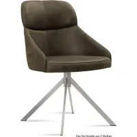 58 aufm Kessel Esszimmerstuhl (2er-Set) Dounia 52x82x63 Edelstahl/Khaki