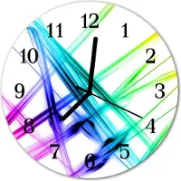 Tulup Glasuhr Wanduhr Küchenuhr Echt-Glas 30fi cm Abstraktes mehrfarbig