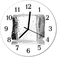 Tulup Glasuhr Wanduhr Küchenuhr Echt-Glas 30fi cm Eis grau