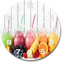 Tulup Wanduhr aus Glas 30fi Glasbild Glasuhr Gehärtetes Glas - weisse-zeiger - Fruit cocktails
