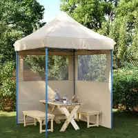 Prolenta Maison Exclusive - Partyzelt Faltbar Pop-Up mit 2 Seitenteilen Beige