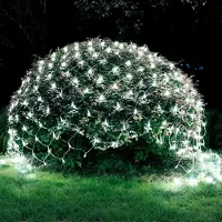 Lapamax 1.5X1.5M 96LED Lichternetz Außen Innen Netz Lichtervorhang Weihnachtsdeko 8 Modi Lichterkette für Büsche Garten Balkon Weihnachtsbeleuchtung Weiß