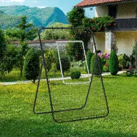 SUGIFT Rebounder Fußball, Fußball-Rückprallnetz höhenverstellbar, Kickback-Netz, PE-Netz Schwarz | klappbar | Metallrahmen | 123 x 73 x 178,5 cm