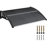 Outsunny Vordach für Haustür 100 x 75 cm Überdachung aus Aluminium Polycarbonat