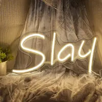 Lapamax Slay Leuchtreklame LED Neonlicht USB Neonschild Neon Nachtlicht für Wand Kinderzimmer Spielzimmer Bar Party Weihnachten Dekoration, Warmweiß