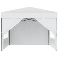 NaiZy 2,5x2,5 m Pop-Up Faltpavillon, Schnellaufbau mit Ein-Knopf, wasserdicht & UV-beständig, mit 4 Seitenteilen, inkl. Tasche – Weiß