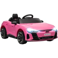 HOMCOM Kinder-Elektroauto mit Fernbedienung, Hupe, Musik, Scheinwerfer, Rosa