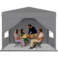 ACXIN Pop-Up Pavillon 3x3 m, Ein-Knopf Schnellaufbau, faltbares Party- & Gartenzelt, wasserdicht & UV-Schutz, mit 4 Seitenwänden, inkl. Tragetasche – Silber
