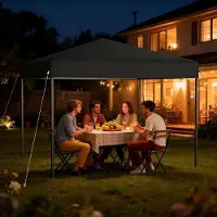 ACXIN Pop-Up Pavillon 3x3 m, Schnellaufbau mit Ein-Knopf, faltbarer Party- & Gartenzelt, wasserdicht & UV-Schutz, ohne Seitenteile, inkl. Tragetasche – Anthrazit