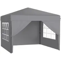 NaiZy 3x3 m Pop-Up Faltpavillon, Schnellaufbau mit Ein-Knopf, wasserdicht & UV-beständig, mit 4 Seitenteilen, inkl. Tasche – Silber