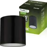 LUMILED Aufbauleuchte Aufbauspot 230V GU10 Fassung max. 12W LED IP54 Außenlampe Deckenleuchte Deckenlampe Aluminium Gehärtetes Glas Schwarz
