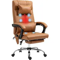 Vinsetto Bürostuhl mit Massagefunktion, Ergonomisch Chefsessel mit Liegefunktion