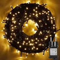 Lapamax 100M 500 LED Lichterkette Innen Warmweiß, Dekobeleuchtung Baum Fenster 31V 8 Modi Timer, Weihnachtsbeleuchtung Party Balkon Garten
