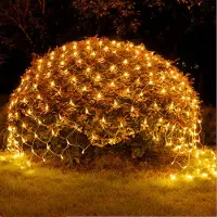 Lapamax 3X2M 200LED Lichternetz Außen Innen Netz Lichtervorhang Weihnachtsdeko 8 Modi Lichterkette für Büsche Garten Balkon Weihnachtsbeleuchtung Gelb