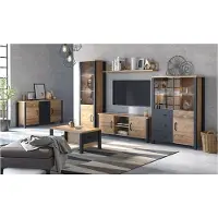 Meublorama DL-HA-OLIN-24ABJC-02-05-26-41-44-99*9C/284KG, 14 Regale, 9 Tür(en), Braun, Mitteldichte Faserplatte (MDF), 7 Schublade(n), 560 mm