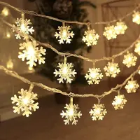 Lapamax Schneeflocke Lichterkette Warmweiß, Lichterkette Innen Batteriebetrieben 3M 20LEDs, Fenster Garten Party Weihnachten Deko