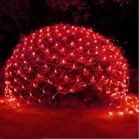 Lapamax 3X2M 200LED Lichternetz Außen Innen Netz Lichtervorhang Weihnachtsdeko 8 Modi Lichterkette für Büsche Garten Balkon Weihnachtsbeleuchtung Rot