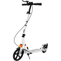StarTech.com Klappbarer Tretroller - Kick Scooter für Erwachsene & Teenager - 3-fach höhenverstellbar - 100 kg Tragkraft - Große PolyurethanRäder - Doppelbremse - Mit Ständer