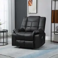 SUGIFT Massagesessel mit 8-Punkt-Vibrationsmassage & Liegefunktion, Relaxsessel Fernsehsessel Kunstleder, Schwarz | 165° neigbar | 94x99x99 cm | 29,3 kg