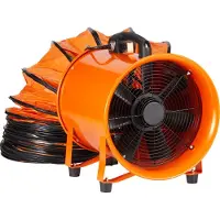 SucceBuy Tragbarer Ventilator von, 304,8 mm Hochleistungs-Zylinderventilator mit 10 m Schlauch, 367 W Werkstatt-Abluftgebläse, 2574 CFM für Staub und Rauch