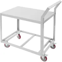 StarTech.com Arbeitstisch aus Stahl - Rollbare Werkbank - Lenkrollen - Schwerlast - Mobiler Rollwagen - Silber
