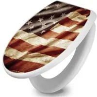 Banjado Toilettendeckel Mit Absenkautomatik WC-Sitz Soft Close Weiß Hygienischer Duroplast Leichte Montage Mit Motiv United States
